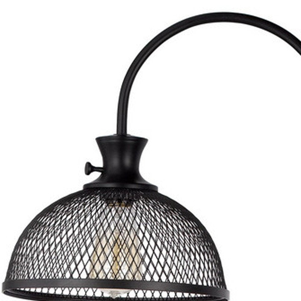 61" Black Adjustable Traditional Shaped Floor Lamp With Bronze Dome Shade HomeRoots