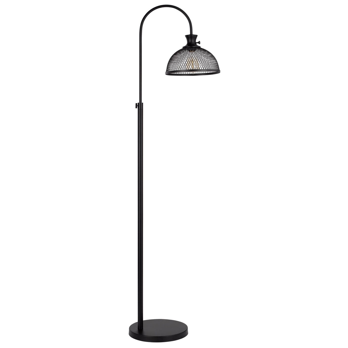 61" Black Adjustable Traditional Shaped Floor Lamp With Bronze Dome Shade