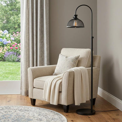 61" Black Adjustable Traditional Shaped Floor Lamp With Bronze Dome Shade HomeRoots