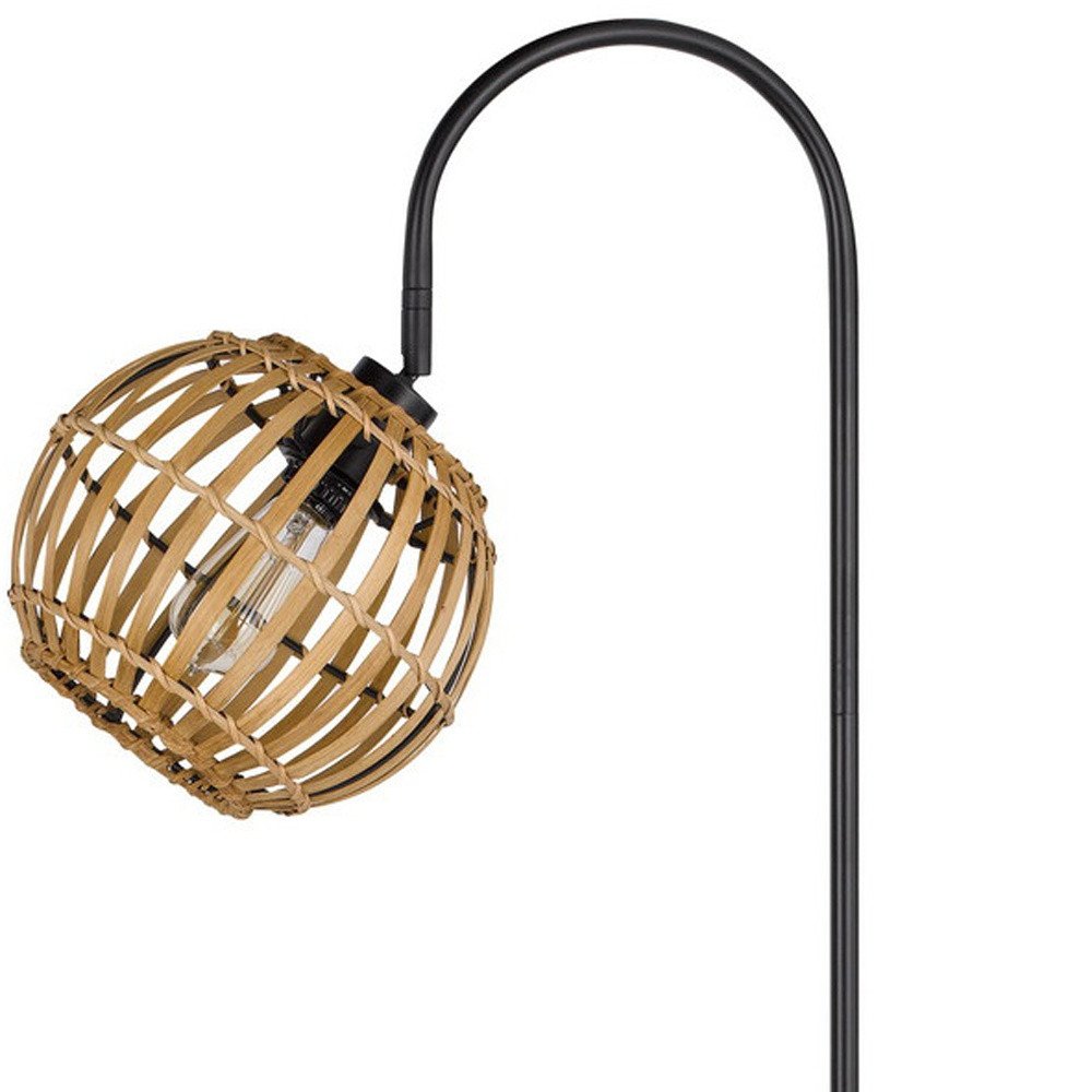 63" Black Traditional Shaped Floor Lamp With Brown Globe Shade — view 3