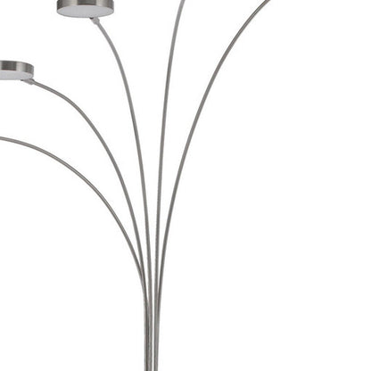 82" Nickel Five Light Led Arc Floor Lamp HomeRoots