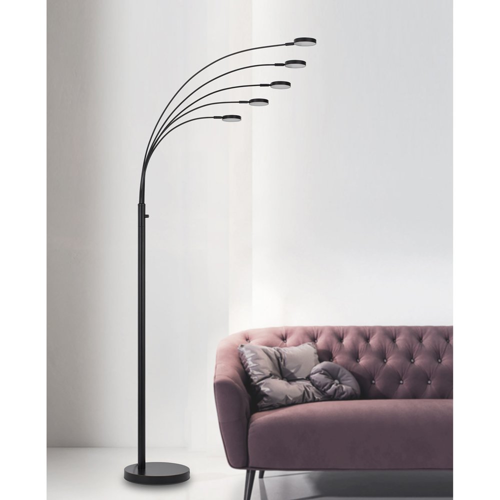 82" Bronze Five Light Led Arc Floor Lamp HomeRoots