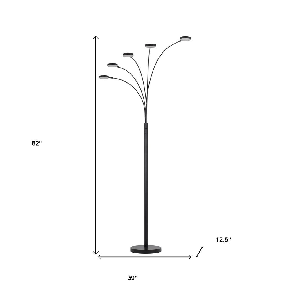 82" Bronze Five Light Led Arc Floor Lamp HomeRoots