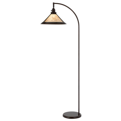 65" Bronze Traditional Shaped Floor Lamp With White Empire Shade HomeRoots