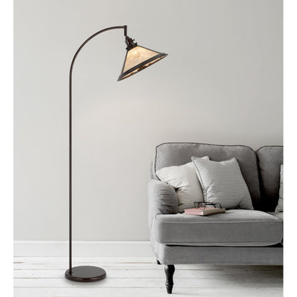 65" Bronze Traditional Shaped Floor Lamp With White Empire Shade HomeRoots