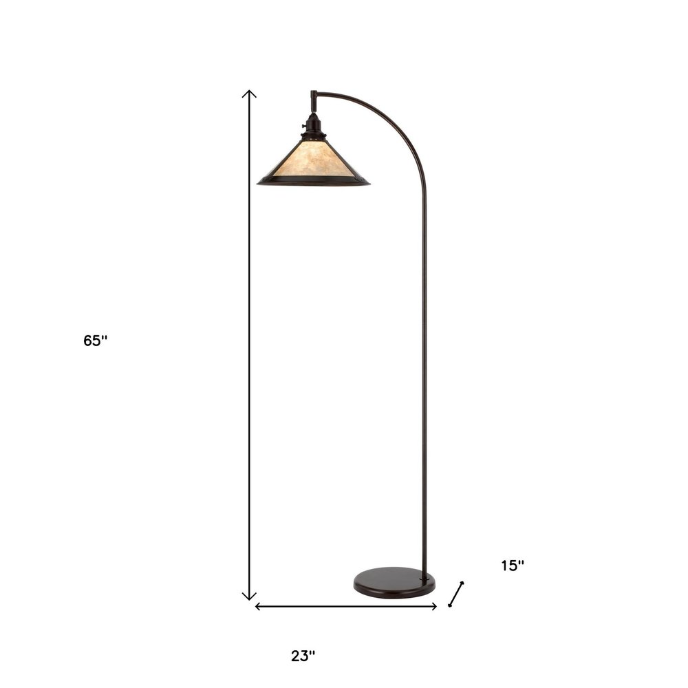 65" Bronze Traditional Shaped Floor Lamp With White Empire Shade — view 4