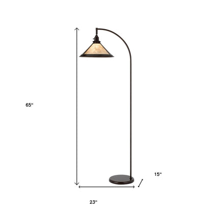 65" Bronze Traditional Shaped Floor Lamp With White Empire Shade HomeRoots