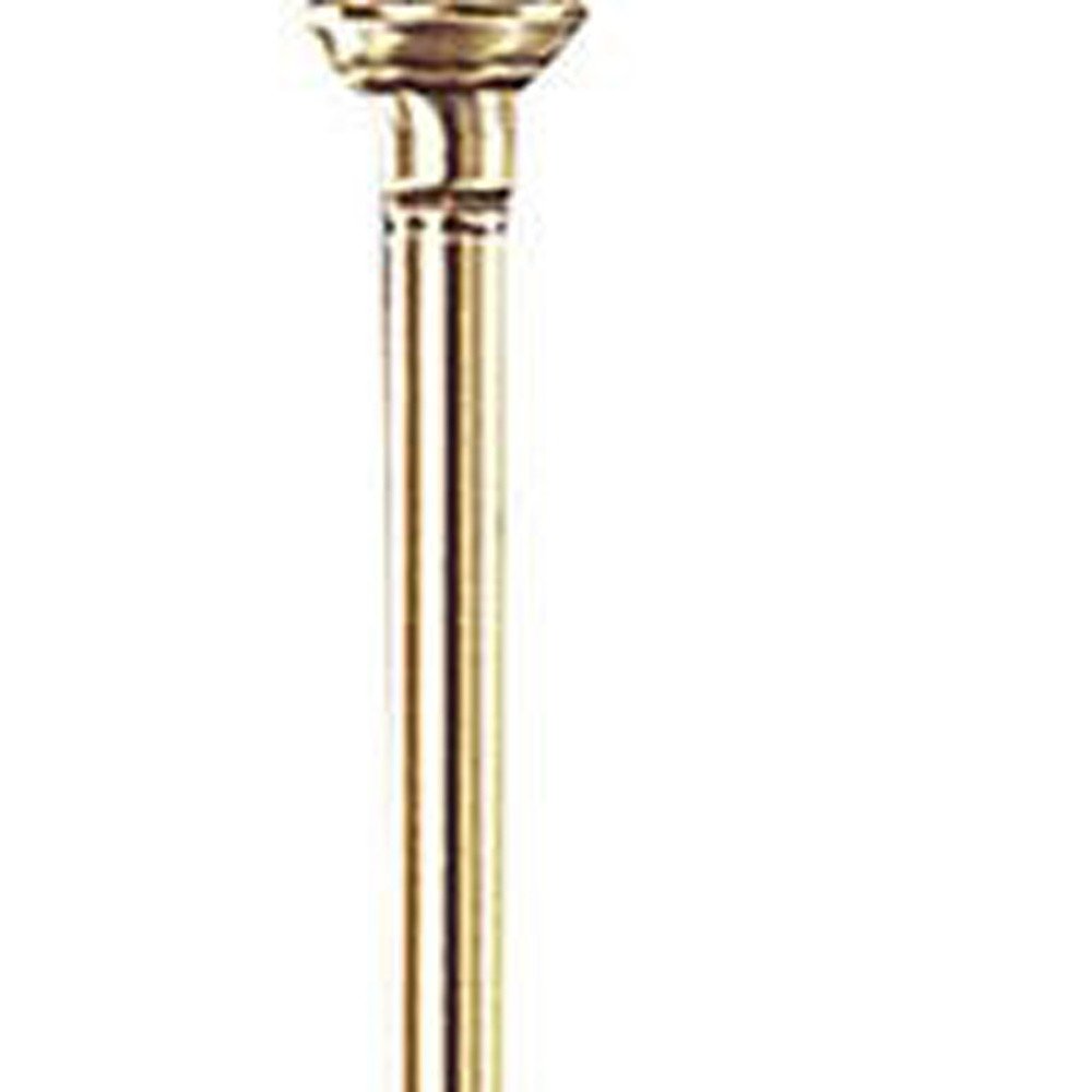 59" Bronze Metal Swing Arm Floor Lamp With Beige Fabric Empire Shade — view 2
