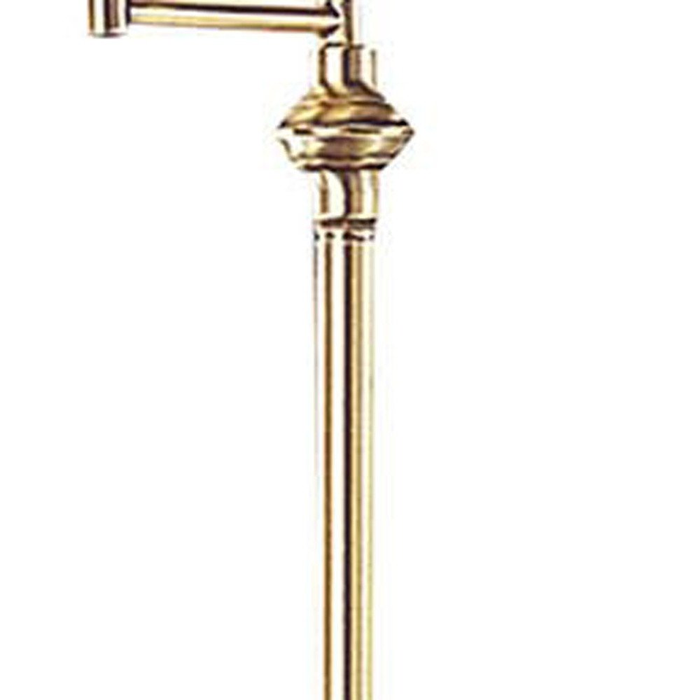 59" Bronze Metal Swing Arm Floor Lamp With Beige Fabric Empire Shade — view 3