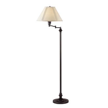 59" Bronze Swing Arm Floor Lamp With Beige Empire Shade HomeRoots