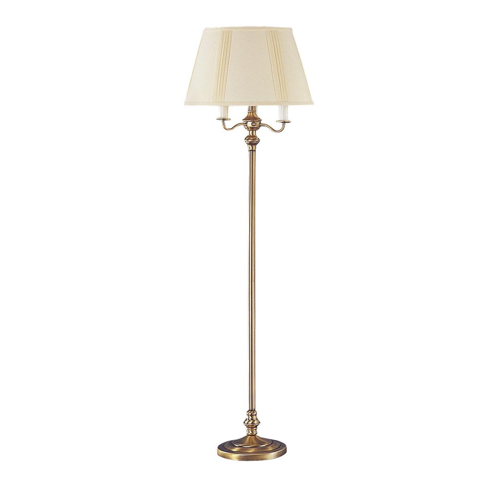 60" Bronze Four Light Traditional Shaped Floor Lamp With Beige Square Shade HomeRoots