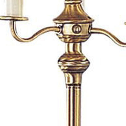 60" Bronze Four Light Traditional Shaped Floor Lamp With Beige Square Shade HomeRoots