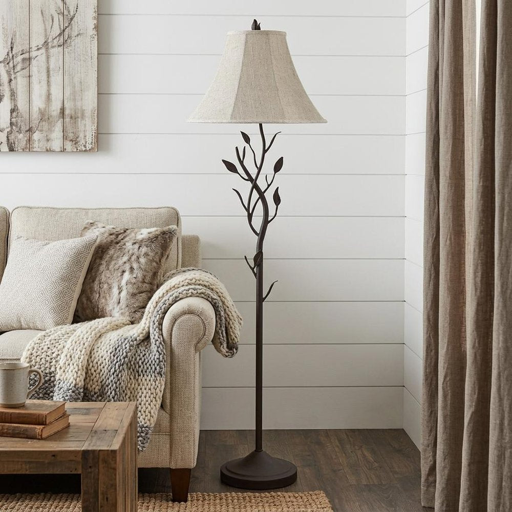 62" Grey Traditional Shaped Floor Lamp With Brown Bell Shade HomeRoots