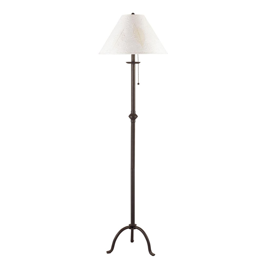 57" Black Traditional Shaped Floor Lamp With White Empire Shade — view 1
