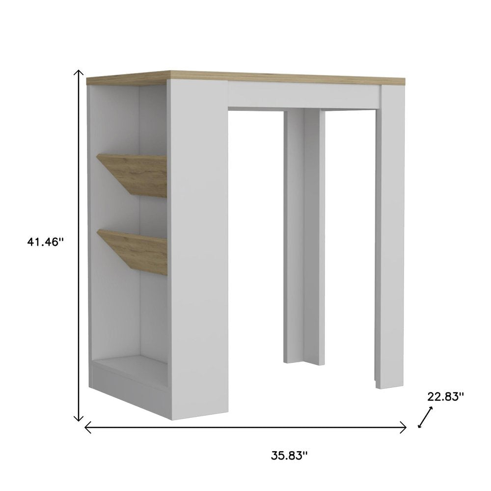 Set of Two Oak and White Wood Kitchen Island And Pantry Cabinet HomeRoots