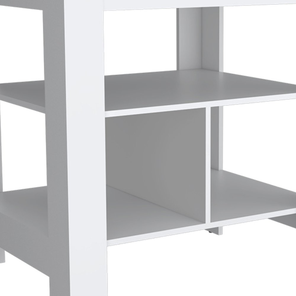 41" Natural and White Wood Kitchen Island Set With Storage HomeRoots