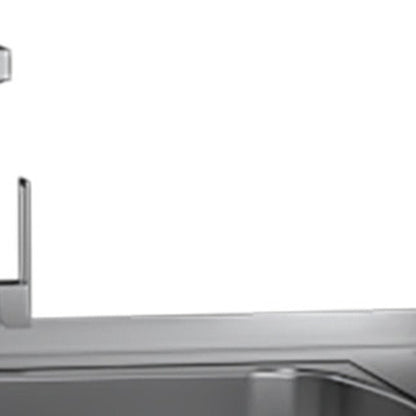 24" X 39" White Stainless Steel and Wood Utility Cabinet With Sink HomeRoots