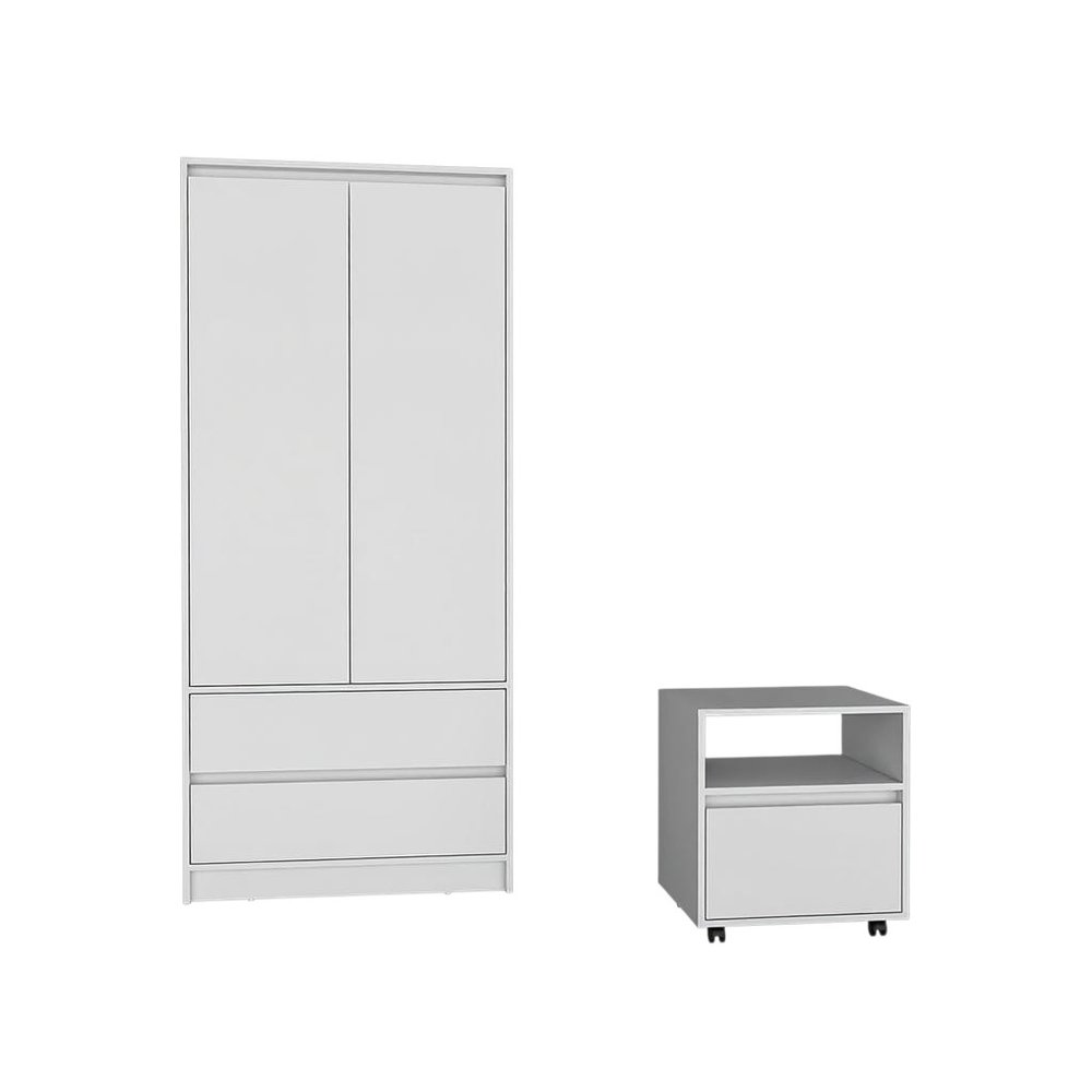 Two Piece White Bedroom Set — view 5