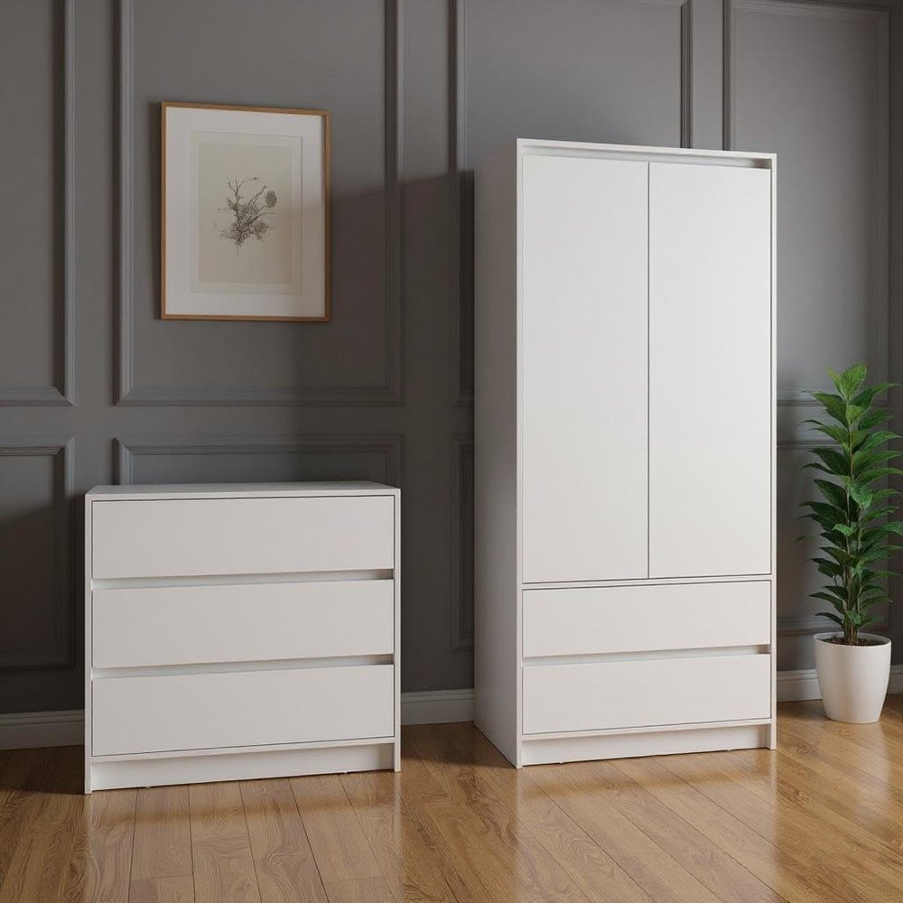 Two Piece White Bedroom Set — view 8
