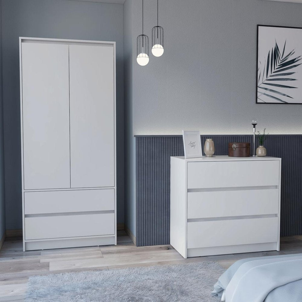 Two Piece White Bedroom Set HomeRoots