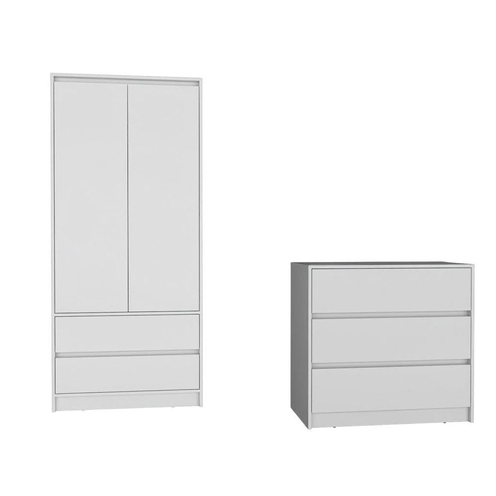 Two Piece White Bedroom Set — view 7