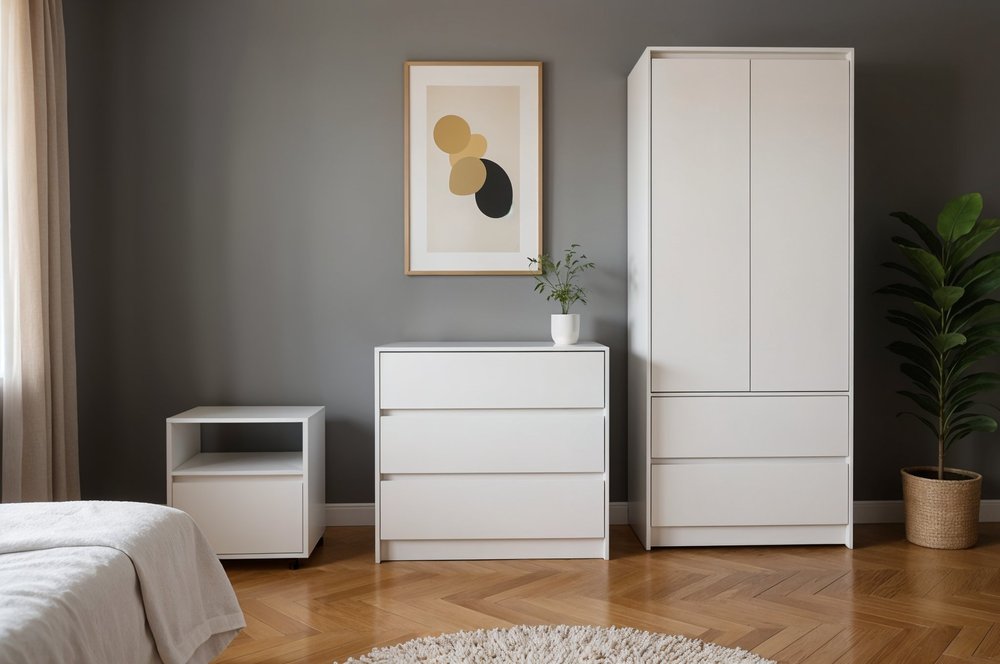 Three Piece White Bedroom Set — view 7