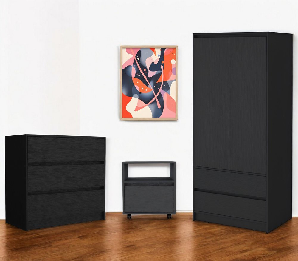 Three Piece Black Bedroom Set HomeRoots