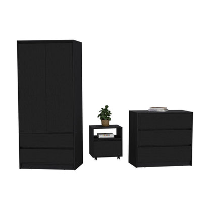 Three Piece Black Bedroom Set HomeRoots