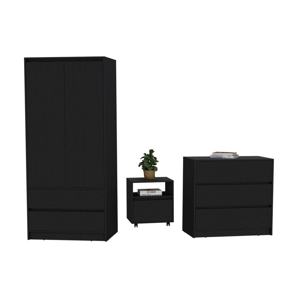 Three Piece Black Bedroom Set HomeRoots