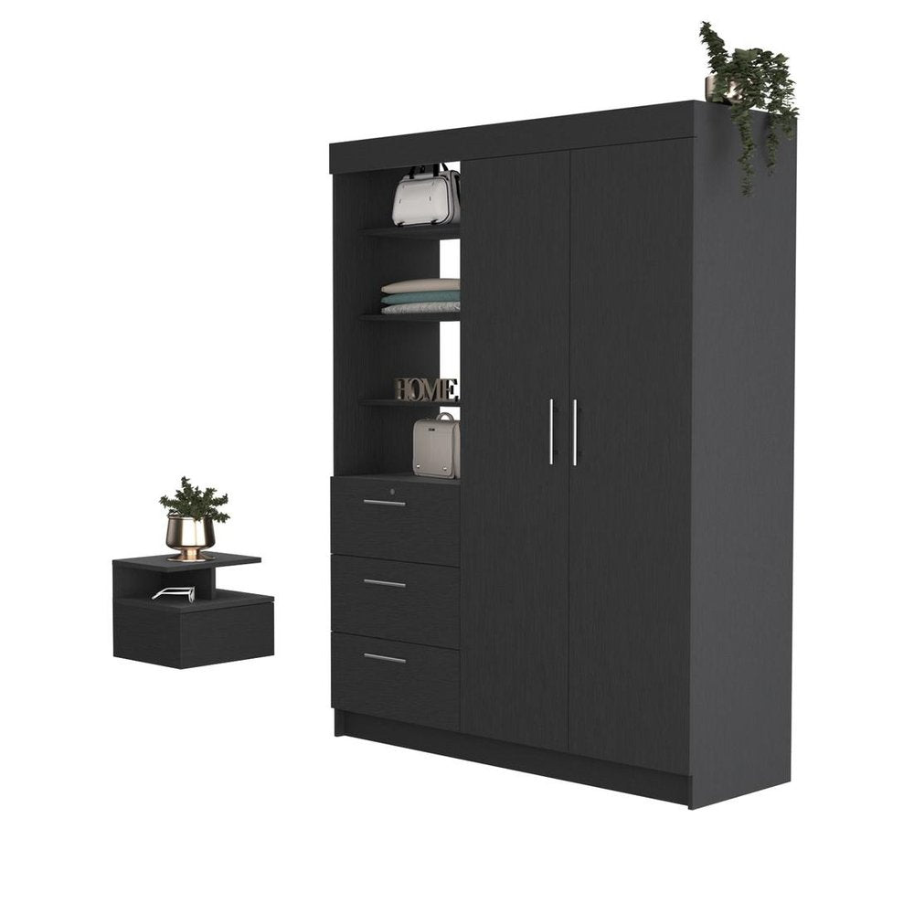 Two Piece Black Bedroom Set HomeRoots