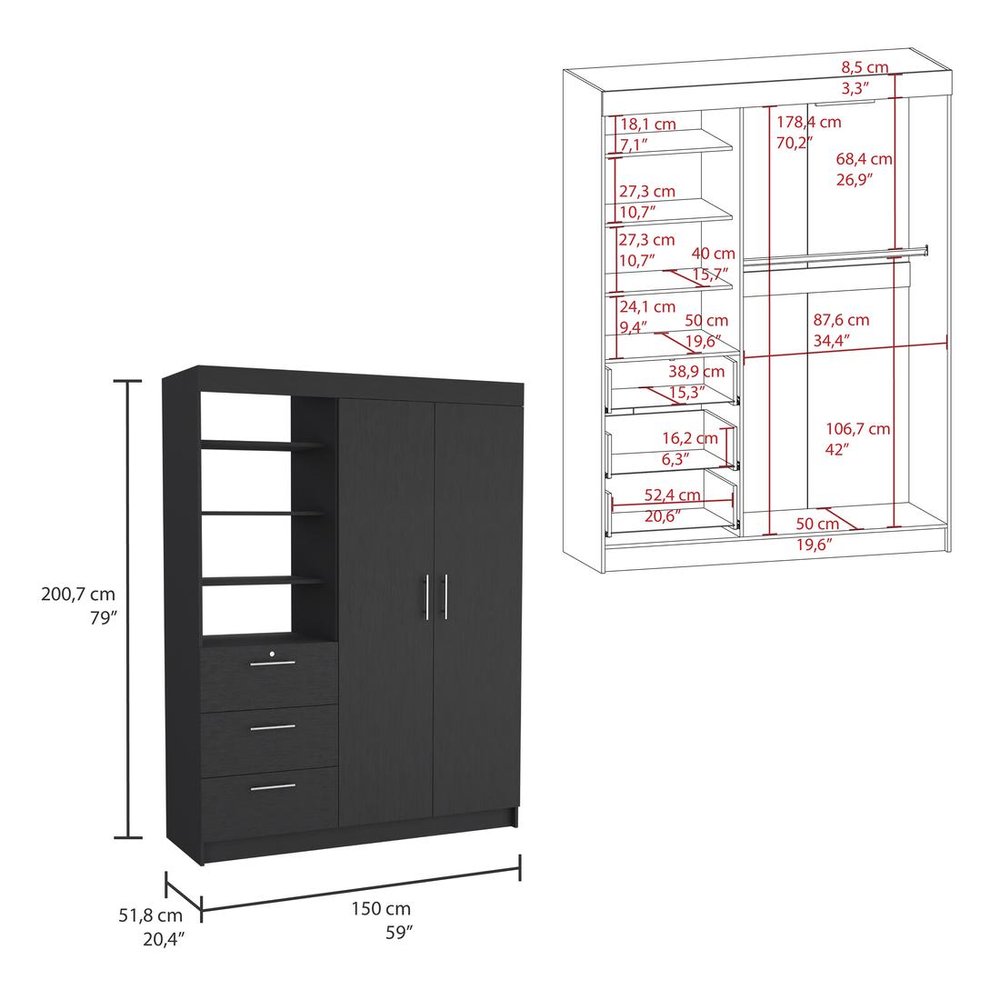 Two Piece Black Bedroom Set HomeRoots