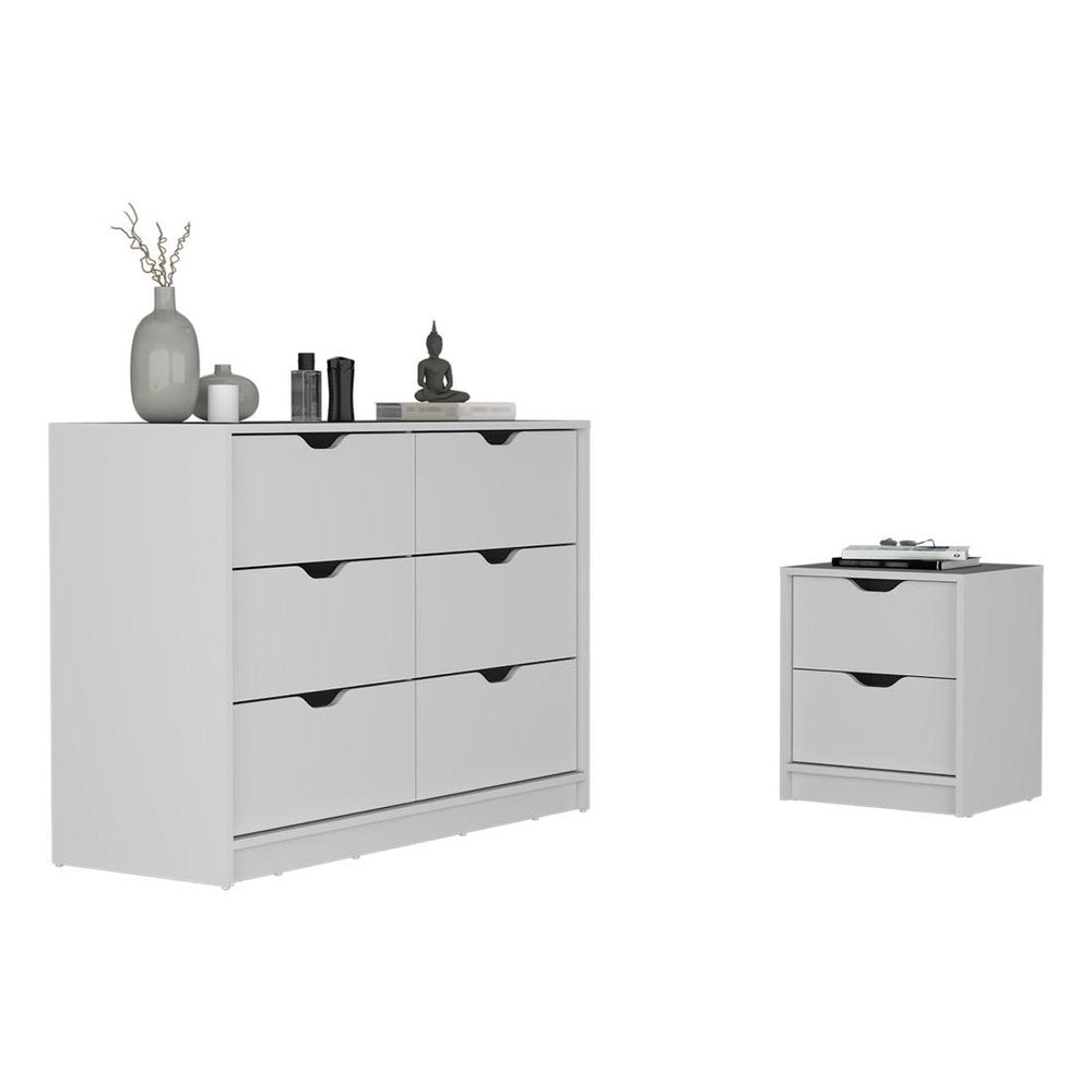 Two Piece White Bedroom Set — view 1