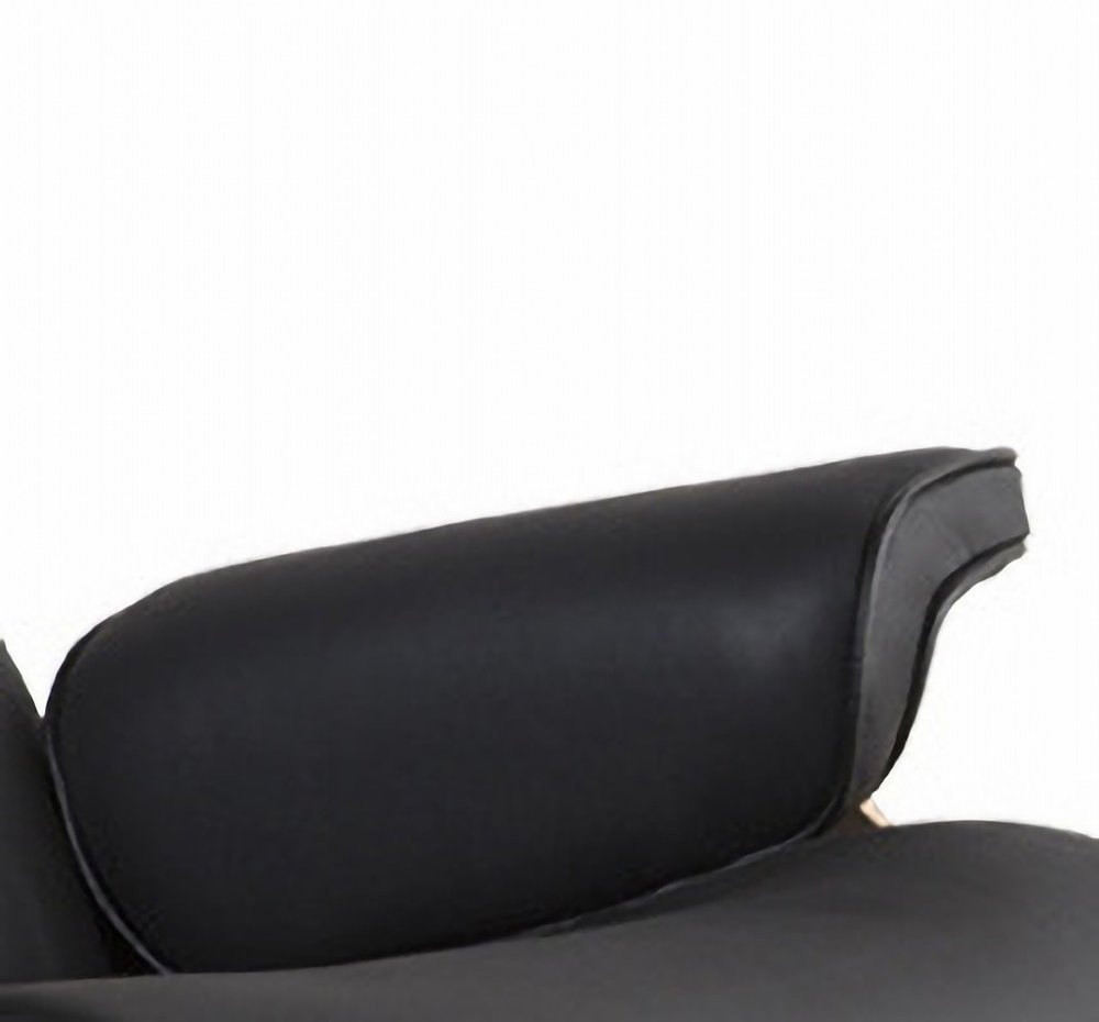 35" Black and Brown Genuine Leather Tufted Swivel Lounge Chair With Ottoman HomeRoots