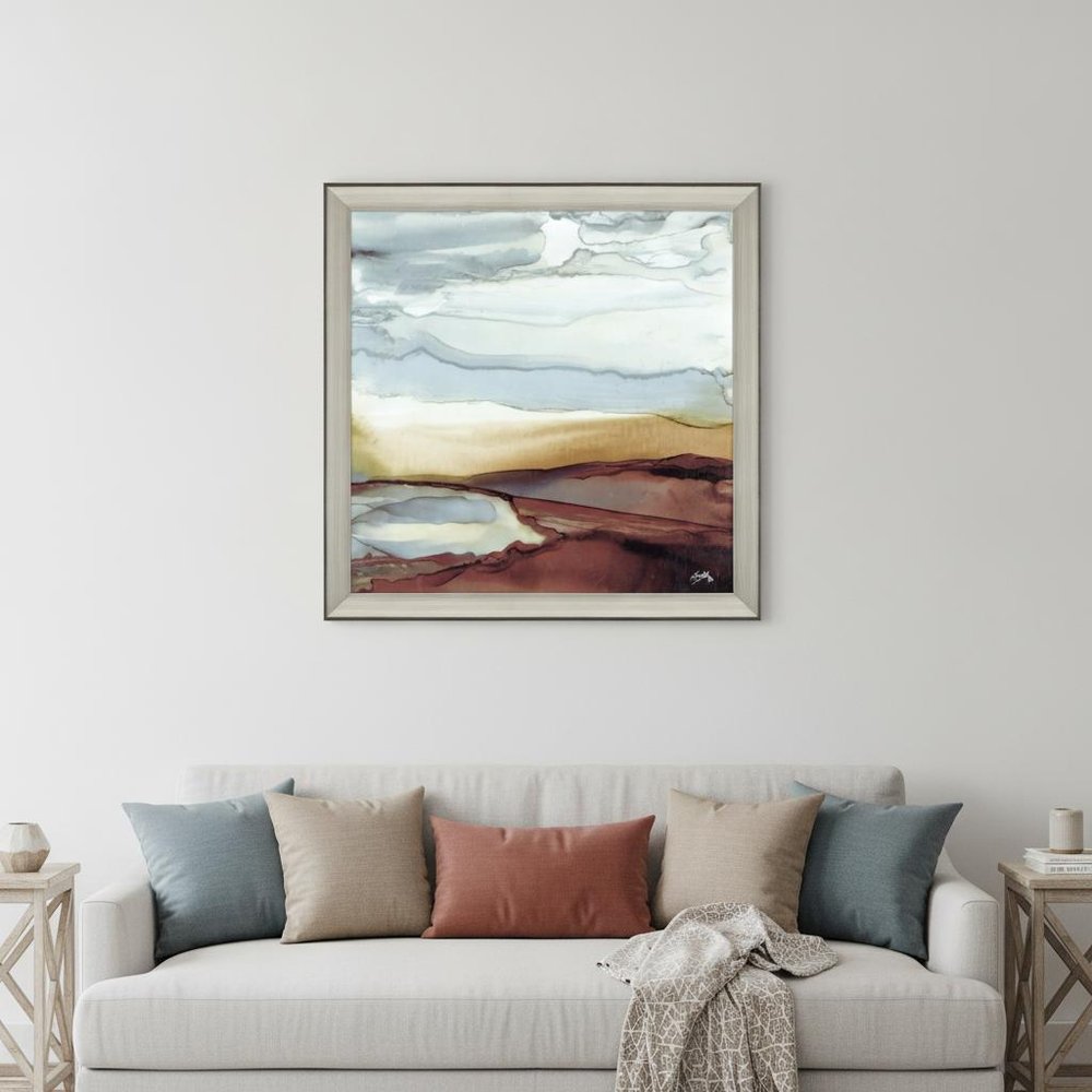 New Sky Square Silver Framed Print Wall Art