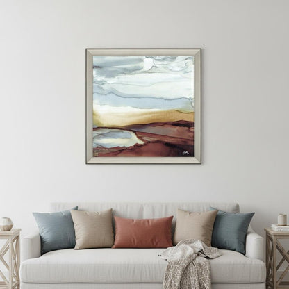 New Sky Square Silver Framed Print Wall Art
