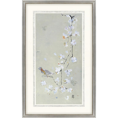 Bird Family I Silver Framed Print Wall Art