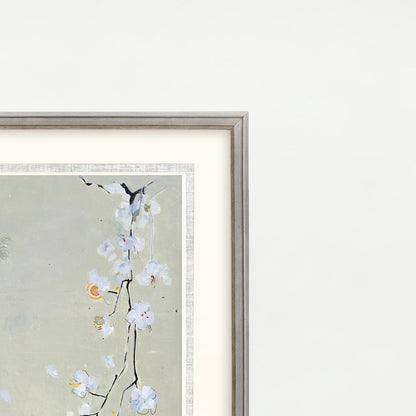 Bird Family I Silver Framed Print Wall Art