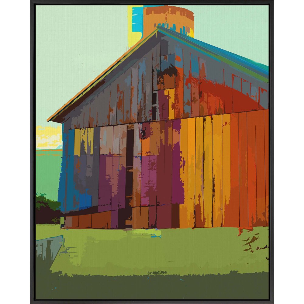Country Barn Black Floater Frame Print Wall Art — view 1