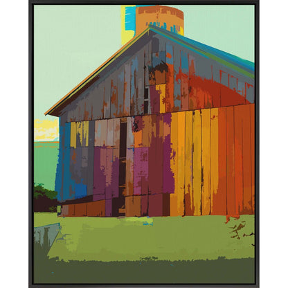 Country Barn Black Floater Frame Print Wall Art