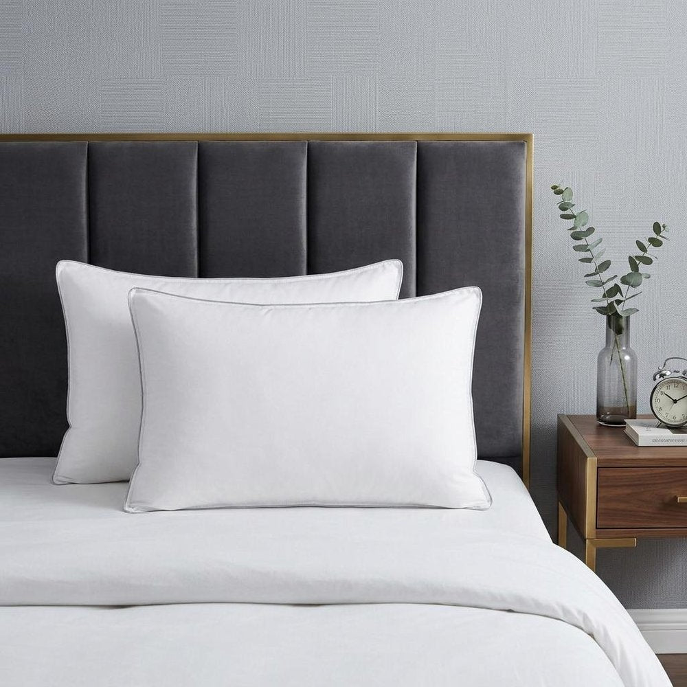 Set of Two Microfiber Down Alternative Medium Hypoallergenic King Size Bed Pillows HomeRoots