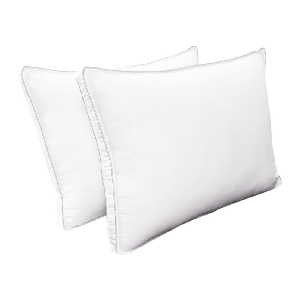 Set of Two Microfiber Down Alternative Medium Hypoallergenic Queen Size Bed Pillows HomeRoots