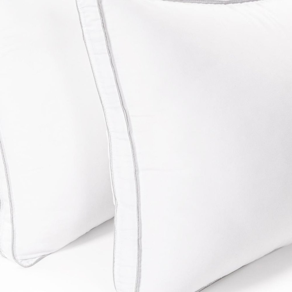Set of Two Microfiber Down Alternative Medium Hypoallergenic Standard Size Bed Pillows HomeRoots