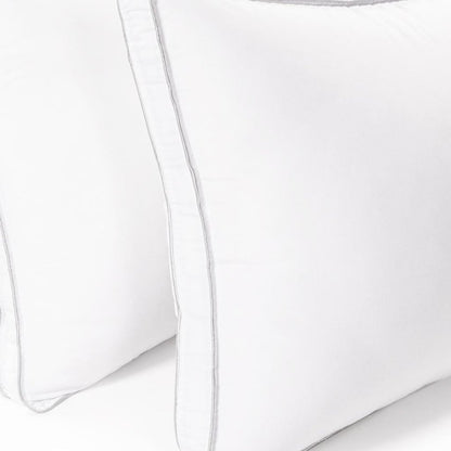 Set of Two Microfiber Down Alternative Medium Hypoallergenic Standard Size Bed Pillows HomeRoots