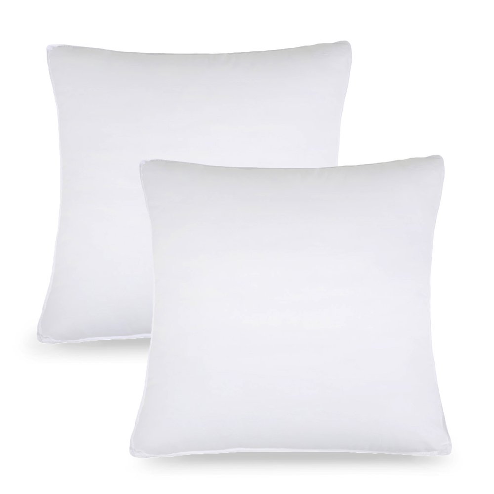 Set of Two Microfiber Down Alternative Medium Hypoallergenic European Size Bed Pillows HomeRoots