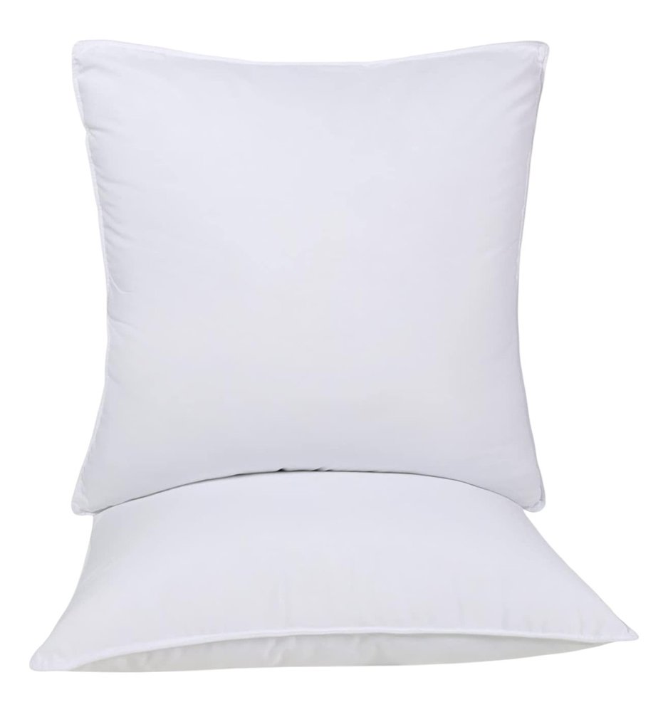 Set of Two Microfiber Down Alternative Medium Hypoallergenic European Size Bed Pillows HomeRoots