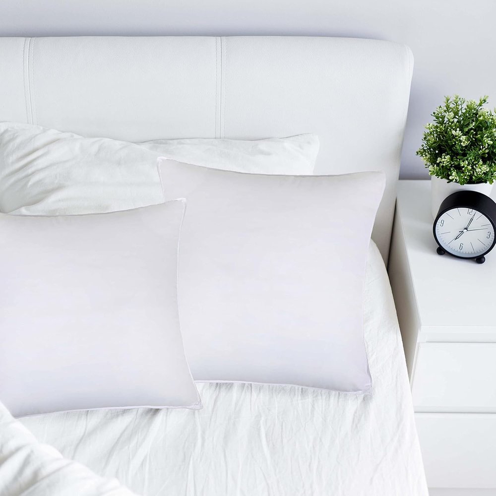 Set of Two Microfiber Down Alternative Medium Hypoallergenic European Size Bed Pillows HomeRoots