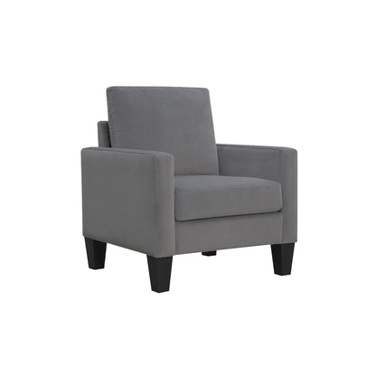 32" Gray And Black Upholstered Arm Chair