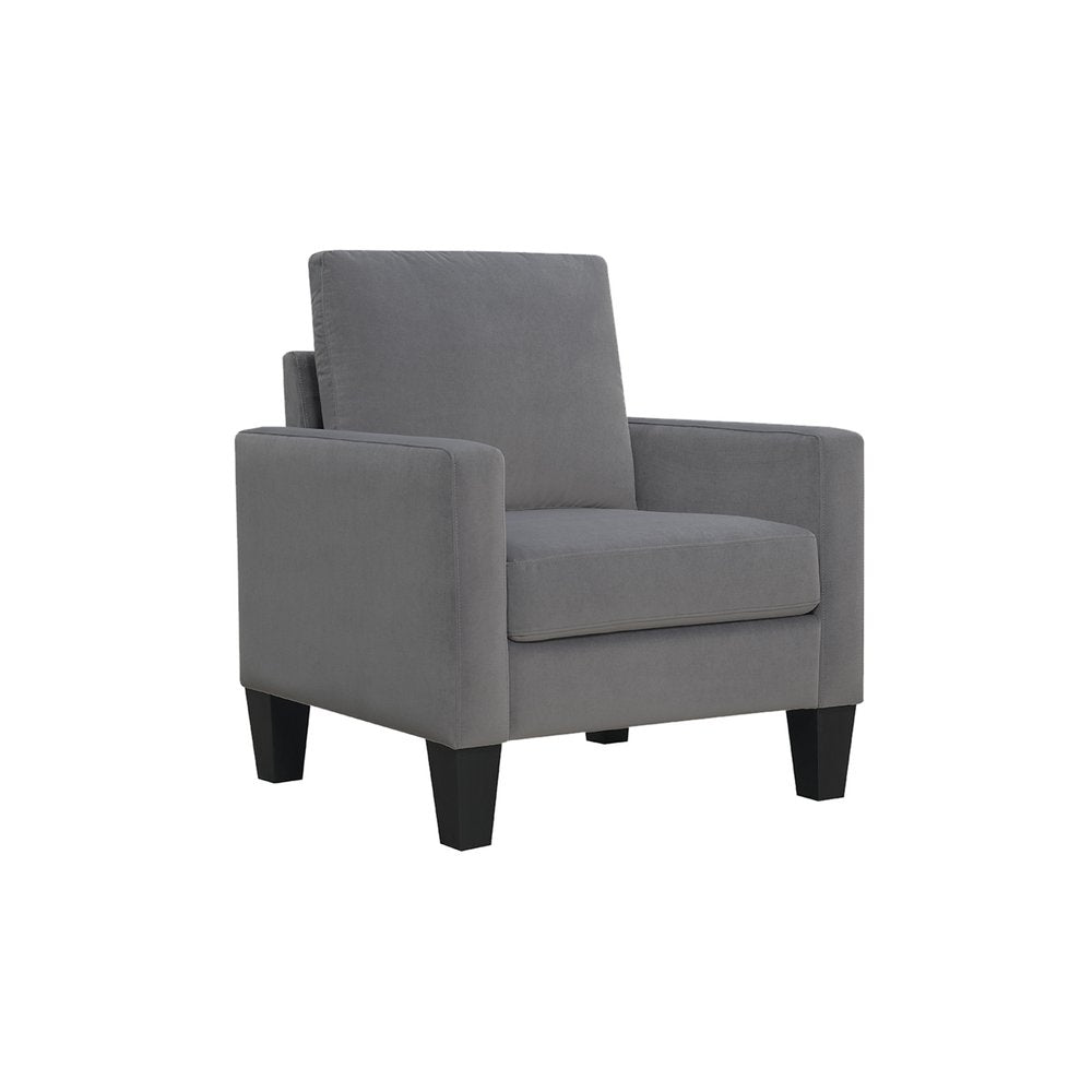 32" Gray and Black Upholstered Arm Chair HomeRoots