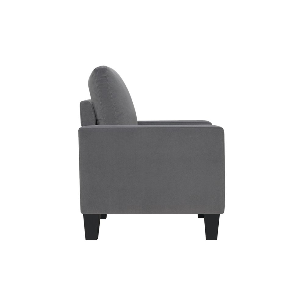 32" Gray and Black Upholstered Arm Chair HomeRoots