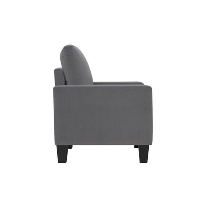 32" Gray and Black Upholstered Arm Chair HomeRoots